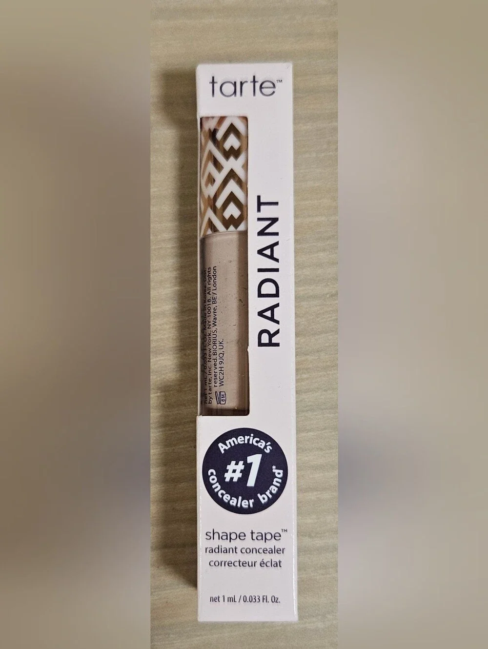 Tarte Shape Tape Radiant Concealer 22B Light Beige Travel Size .033 oz